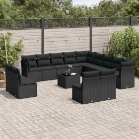 Garden furniture set, 14 pieces with black synthetic rattan cushions. by , Garden sets - Ref: Foro24-3250334, Price: 908,46 €...