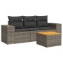 Garden sofa set 4 pieces with gray synthetic rattan cushions by , Garden sets - Ref: Foro24-3257649, Price: 296,40 €, Discoun...