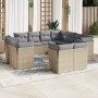 Set von 11-teiligen Gartensofas mit beigen Kissen aus synthetischem Rattan von , Gartensets - Ref: Foro24-3250348, Preis: 872...