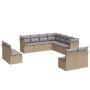 Set von 11-teiligen Gartensofas mit beigen Kissen aus synthetischem Rattan von , Gartensets - Ref: Foro24-3249658, Preis: 717...