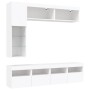 TV wall unit with 7-piece LED lights in white by , TV Furniture - Ref: Foro24-3216757, Price: 230,72 €, Discount: %