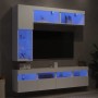 TV wall unit with 7-piece LED lights in white by , TV Furniture - Ref: Foro24-3216757, Price: 230,72 €, Discount: %