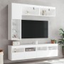 TV wall unit with 7-piece LED lights in white by , TV Furniture - Ref: Foro24-3216757, Price: 230,72 €, Discount: %