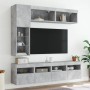 Wall-mounted TV furniture with 7 pieces of concrete gray LED lights by , TV Furniture - Ref: Foro24-3216760, Price: 226,26 €,...