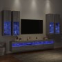 Muebles de TV de pared con luces LED 7 piezas gris sonoma de , Muebles TV - Ref: Foro24-3216776, Precio: 396,07 €, Descuento: %