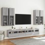 Wall-mounted TV furniture with 7-piece Sonoma gray LED lights by , TV Furniture - Ref: Foro24-3216776, Price: 391,45 €, Disco...