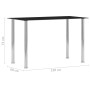 Black tempered glass dining table 120x60x75 cm by vidaXL, Kitchen and dining tables - Ref: Foro24-281852, Price: 109,08 €, Di...