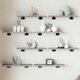 Wall shelves 2 units engineered wood gray Sonoma 40x10x1.5 cm by , Shelves - Ref: Foro24-838198, Price: 22,99 €, Discount: %