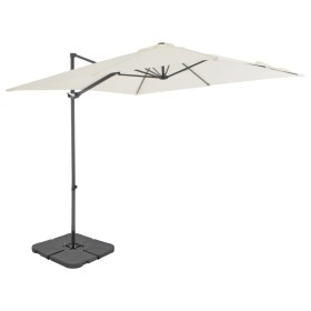 Garden umbrella with portable sand-colored base by vidaXL, Umbrellas - Ref: Foro24-276335, Price: 307,99 €, Discount: %