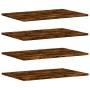 Wall shelves 4 units engineered wood oak smoke 60x40x1.5 cm by , Shelves - Ref: Foro24-838243, Price: 36,07 €, Discount: %