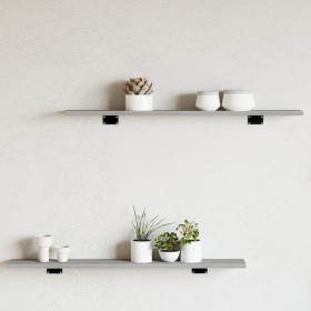 Wall shelves 4 units engineered wood gray Sonoma 80x10x1.5 cm by , Shelves - Ref: Foro24-838257, Price: 20,09 €, Discount: %