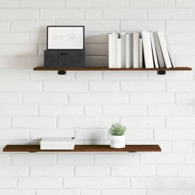 Wall shelves 4 units engineered wood brown 100x20x1.5 cm by , Shelves - Ref: Foro24-838295, Price: 33,06 €, Discount: %