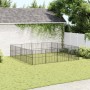 Dog playpen with 16 black galvanized steel panels by , Dog kennels - Ref: Foro24-3209555, Price: 412,51 €, Discount: %