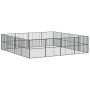 Dog playpen with 16 black galvanized steel panels by , Dog kennels - Ref: Foro24-3209555, Price: 412,51 €, Discount: %