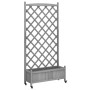 Planter with lattice and wheels made of solid gray fir wood by , Pots and planters - Ref: Foro24-3207654, Price: 93,68 €, Dis...