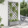 Planter with lattice and wheels made of solid gray fir wood by , Pots and planters - Ref: Foro24-3207654, Price: 93,68 €, Dis...