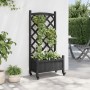 Planter with lattice and wheels made of solid black fir wood by , Pots and planters - Ref: Foro24-3207649, Price: 68,27 €, Di...