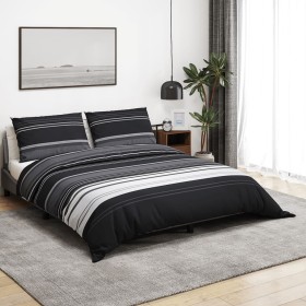 Bettbezug-Set aus schwarzer und weißer Baumwolle 260x240 cm von , Bettbezüge - Ref: Foro24-136498, Preis: 29,99 €, Rabatt: %