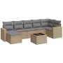 Garden sofa set with beige cushions, 8 pieces, PE rattan. by , Garden sets - Ref: Foro24-3219279, Price: 543,46 €, Discount: %