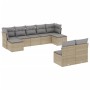 Set de sofás de jardín 9 pzas con cojines ratán sintético beige de , Conjuntos de jardín - Ref: Foro24-3218269, Precio: 529,5...