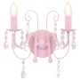 Lámpara de pared con cuentas rosa con 2 bombillas E14 de vidaXL, Lámparas - Ref: Foro24-281592, Precio: 38,10 €, Descuento: %