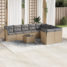 Garden sofa set with beige cushions, 10 pieces, made of synthetic rattan. by , Garden sets - Ref: Foro24-3218179, Price: 627,...