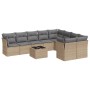 Set Gartensofas mit beigen Kissen 10 Stück synthetisches Rattan von , Gartensets - Ref: Foro24-3218179, Preis: 630,22 €, Raba...