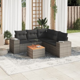 6-piece garden furniture set with gray synthetic rattan cushions by , Garden sets - Ref: Foro24-3225444, Price: 416,86 €, Dis...