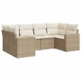 Gartensofa-Set mit Kissen, 6-teilig, beiges synthetisches Rattan von , Gartensets - Ref: Foro24-3219368, Preis: 494,04 €, Rab...