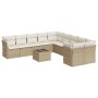 Set de sofás de jardín 11pzas con cojines ratán sintético beige de , Conjuntos de jardín - Ref: Foro24-3218248, Precio: 818,0...