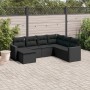 7-teiliges Garten-Esszimmerset und Kissen synthetisches Rattan schwarz von , Gartensets - Ref: Foro24-3219285, Preis: 412,02 ...