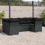 Set aus 6-teiligen Gartensofas und Kissen Kunstrattan schwarz von , Gartensets - Ref: Foro24-3218105, Preis: 363,39 €, Rabatt: %