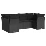 Set aus 6-teiligen Gartensofas und Kissen Kunstrattan schwarz von , Gartensets - Ref: Foro24-3218105, Preis: 363,39 €, Rabatt: %