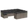 Garden sofa set 11 pieces and gray synthetic rattan cushions by , Garden sets - Ref: Foro24-3218260, Price: 717,53 €, Discoun...