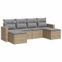 Garden sofa set with 6-piece synthetic rattan beige cushions by , Garden sets - Ref: Foro24-3219309, Price: 355,20 €, Discoun...