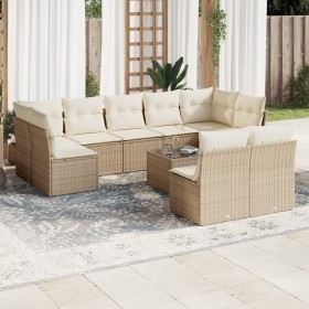 Garden sofa set with beige cushions, 10 pieces, made of synthetic rattan. by , Garden sets - Ref: Foro24-3218158, Price: 740,...