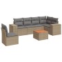 Set aus 7-teiligen Gartensofas und Kissen, synthetisches Rattan, beige von , Gartensets - Ref: Foro24-3225471, Preis: 507,67 ...