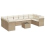 Set de sofás de jardín 11pzas con cojines ratán sintético beige de , Conjuntos de jardín - Ref: Foro24-3218208, Precio: 818,0...