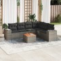 7-piece garden sofa set with gray PE rattan cushions by , Garden sets - Ref: Foro24-3225465, Price: 473,42 €, Discount: %