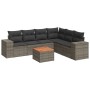 7-piece garden sofa set with gray PE rattan cushions by , Garden sets - Ref: Foro24-3225465, Price: 473,42 €, Discount: %