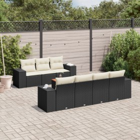 Set aus 8-teiligen Gartensofas und Kissen Kunstrattan schwarz von , Gartensets - Ref: Foro24-3225349, Preis: 562,49 €, Rabatt: %