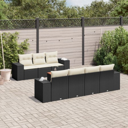 Set aus 8-teiligen Gartensofas und Kissen Kunstrattan schwarz von , Gartensets - Ref: Foro24-3225349, Preis: 552,68 €, Rabatt: %