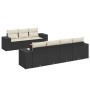 Set aus 8-teiligen Gartensofas und Kissen Kunstrattan schwarz von , Gartensets - Ref: Foro24-3225349, Preis: 552,68 €, Rabatt: %