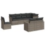 Garden sofa set 8 pieces and gray synthetic rattan cushions by , Garden sets - Ref: Foro24-3219230, Price: 576,65 €, Discount: %