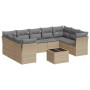 Garden sofa set with beige cushions, 10 pieces, made of synthetic rattan. by , Garden sets - Ref: Foro24-3218139, Price: 630,...