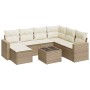 Gartensofa-Set mit beigen Kissen 8 Stück PE-Rattan von , Gartensets - Ref: Foro24-3219298, Preis: 581,55 €, Rabatt: %