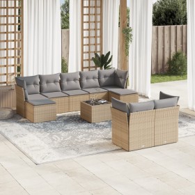 Set Gartensofas mit beigen Kissen 10 Stück synthetisches Rattan von , Gartensets - Ref: Foro24-3218319, Preis: 627,99 €, Raba...