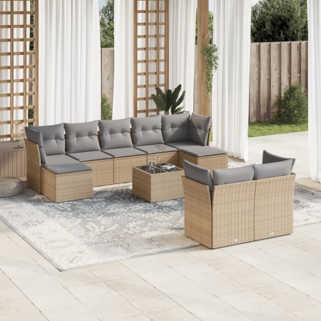 Garden sofa set with beige cushions, 10 pieces, made of synthetic rattan. by , Garden sets - Ref: Foro24-3218319, Price: 656,...