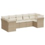 Set of 7-piece garden sofas and beige synthetic rattan cushions by , Garden sets - Ref: Foro24-3218118, Price: 588,33 €, Disc...