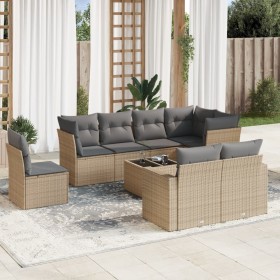 Set de sofás de jardín 9 pzas con cojines ratán sintético beige de , Conjuntos de jardín - Ref: Foro24-3219239, Precio: 639,7...